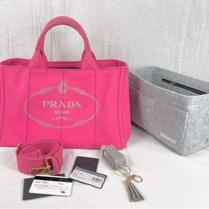 Prada Pink Canvas Tote Bag
